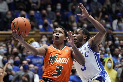 Paolo Banchero, No. 2 Duke Upset by Charlie Moore, Unranked Miami in ACC Action