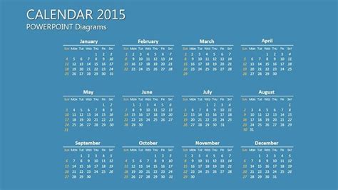 Calendar PowerPoint Diagrams: Download PPTX