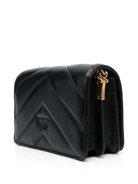 PINKO Love Birds Quilted Crossbody Bag Black FARFETCH