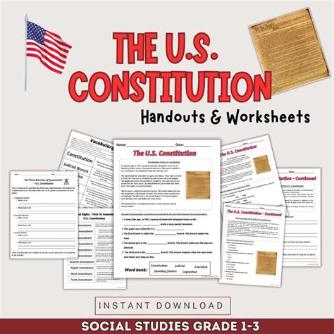 Free Printable Constitution Worksheets Elementary