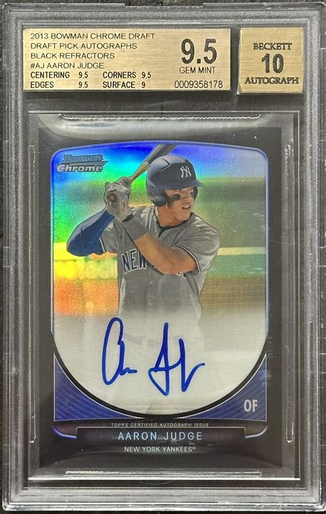 Aaron Judge 2013 Bowman Chrome Draft BLACK Refractor AUTO RC 17 35 BGS