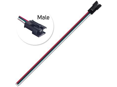 Cable With Jst 3 Pin Male Connector For Led Strips 15cm 20awg 99tech