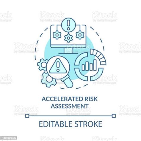 Accelerated Risk Assessment Turquoise Concept Icon Stock Illustration