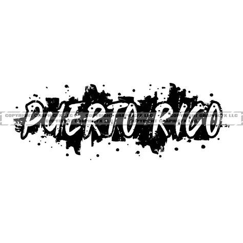 Puerto Rico Paint Word Art Vector Puerto Rican Eps Dxf Svg Png