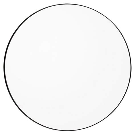 Miroir Mural Circum Clear Et Bord Noir Large Rond Diam 110 Cm Couleur