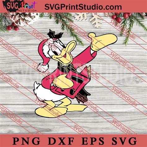 Donald Duck Christmas Caroling Portrait Svg Merry Christmas Gift Svg