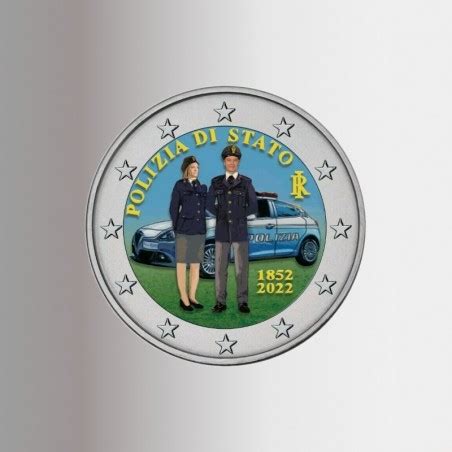 Euro Polizia Di Stato Moneta Commemorativa Colorata