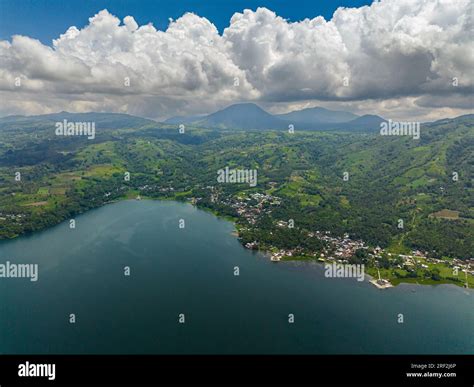 Lanao del Sur: Lake Lanao and mountain with rainforest and town ...