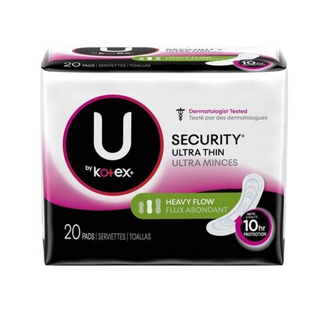 U By Kotex Premium Security Ultra Thin Pads Heavy Flow Long