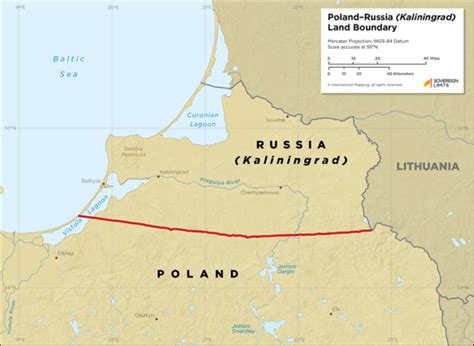 Polandrussia Kaliningrad Land Boundary Sovereign Limits