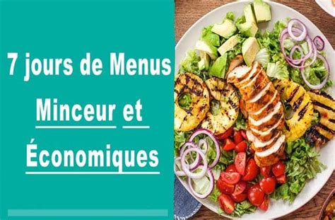 Jours De Menus Minceur Et Conomiques Pour Perdre Du Poids Facilement