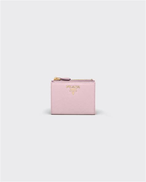 Alabaster Pink Small Saffiano Leather Wallet Prada