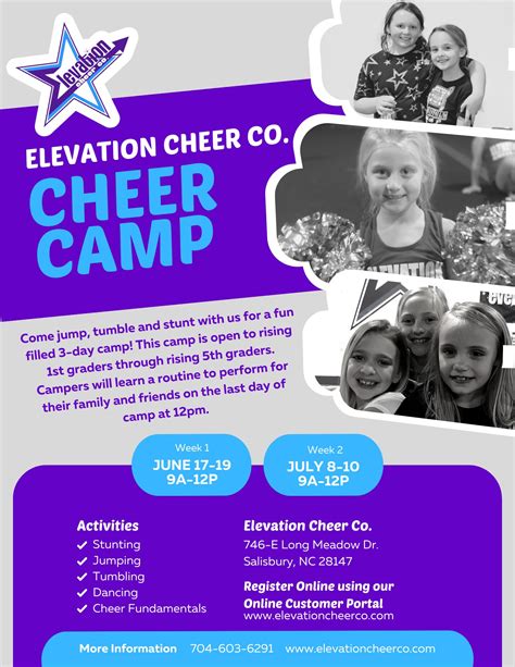 Elevation Cheer Co 2024 Summer Camps