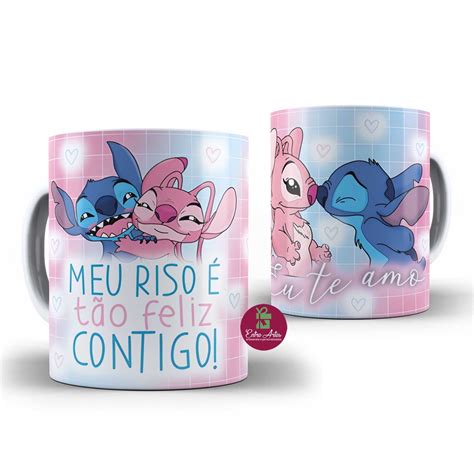 Caneca Lilo Stitch Namorados Casal Personalizada Shopee Brasil