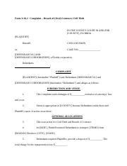 3 10 2 Complaint Breach Of Oral Contract Civil Theft 3 1 Form 3 10