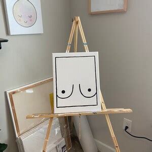 Boob Painting Customizable Paintings Simple Painting Line Art Contour