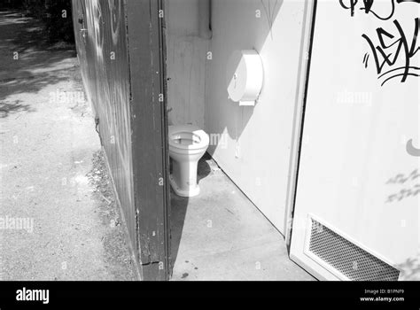 Graffiti public toilet Black and White Stock Photos & Images - Alamy