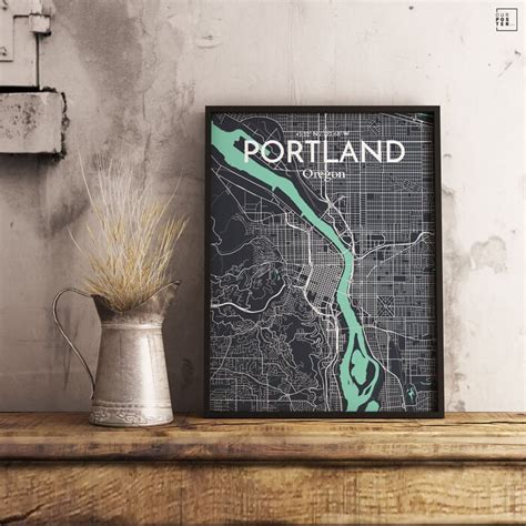 OurPoster.com Portland City Map - Panoramic Graphic Art | Wayfair