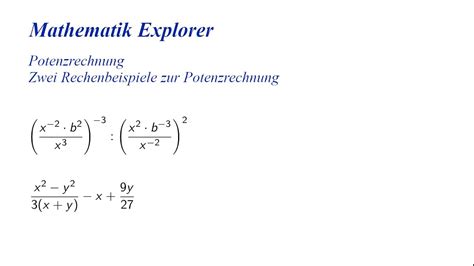 POT10 Potenzrechnung Zwei Rechenbeispiele YouTube