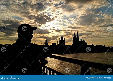 Cologne City in the sunset editorial stock photo. Image of rhine ...