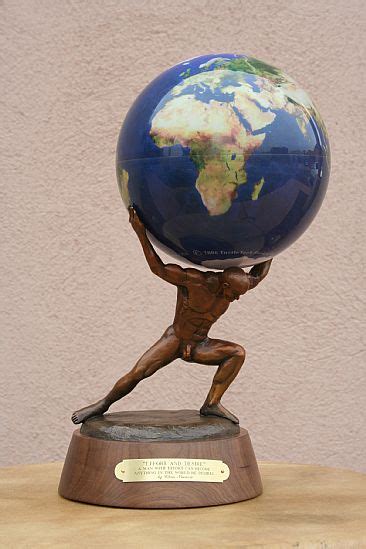 A Man Holding Up The World On His Shoulders Sculpture Art By Chris