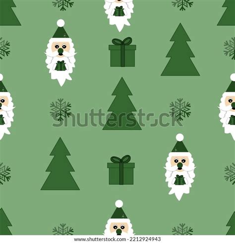 Seamless Christmas Pattern Green Color Christmas Stock Vector (Royalty ...