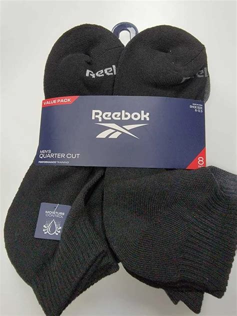 PAQUETE DE CALCETAS REEBOK PARA CABALLERO CON 8 PARES COLOR NEGRO