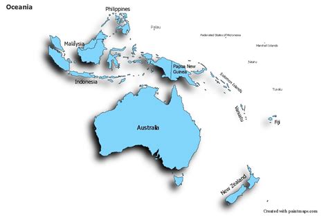 Mapas De Muestra Para Ocean A Azul Sombr O Mapa De Oceania Mapa De