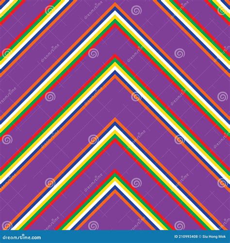 Rainbow Chevron Diagonal Stripes Seamless Pattern Background Stock