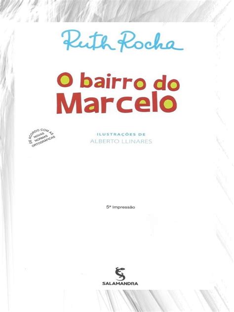 Rocha Ruth O Bairro Do Marcelo Pdf Projetos Infantis