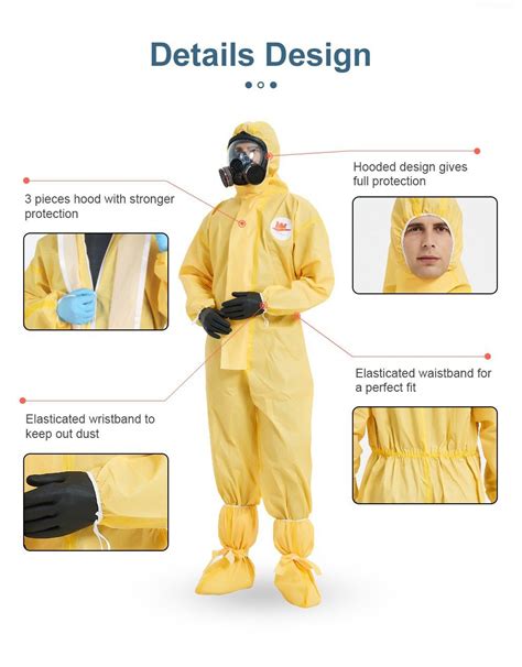 Yellow Disposable Coverall Chemical Protection Suit