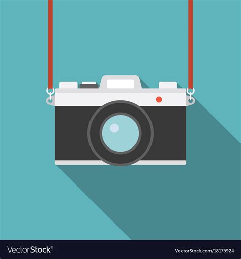 Camera Icon Flat Design Royalty Free Vector Image