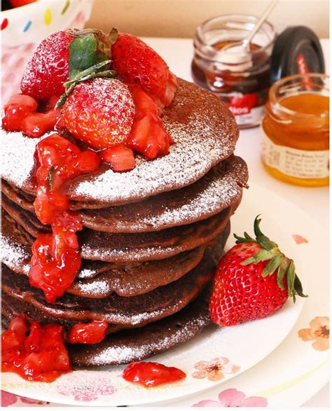 Chocolate Strawberry Pancakes Recipe Strawberry Pancakes Sweet