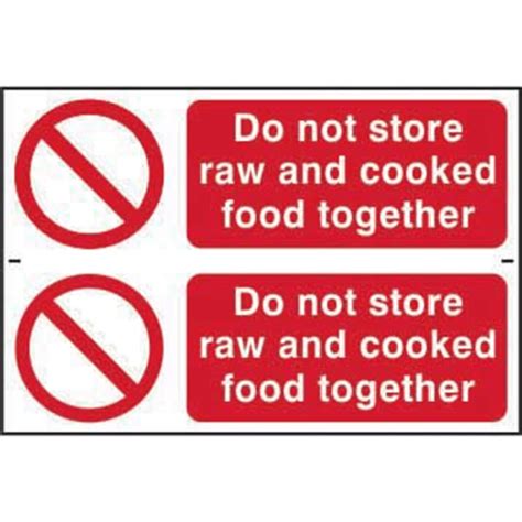 ‘do Not Store Raw And Cooked Foods Together Sign Self Adhesive Semi