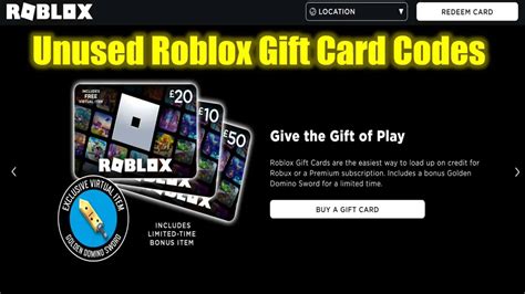 Free And Unused Gift Card Codes For Robux