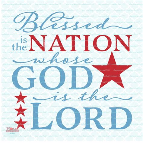 Patriotic Christian Quote Svg Blessed Is The Nation Whose God