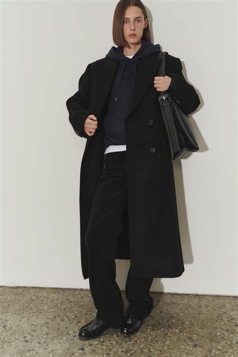 UNISEX TAILORED DOUBLE BREASTED WOOL COAT BLACK Dunst