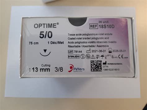 Suture en PGA violet résorbable OPTIME Praxis Instruments