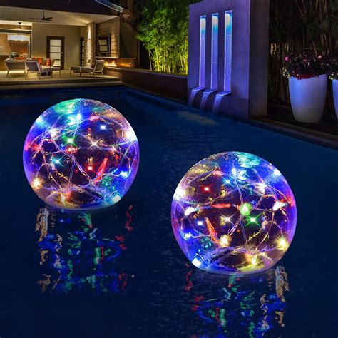 amazoncom finebud floating pool lightssolar pool lights  float
