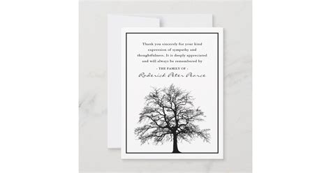 Elegant Tree Funeral Thank You Zazzle