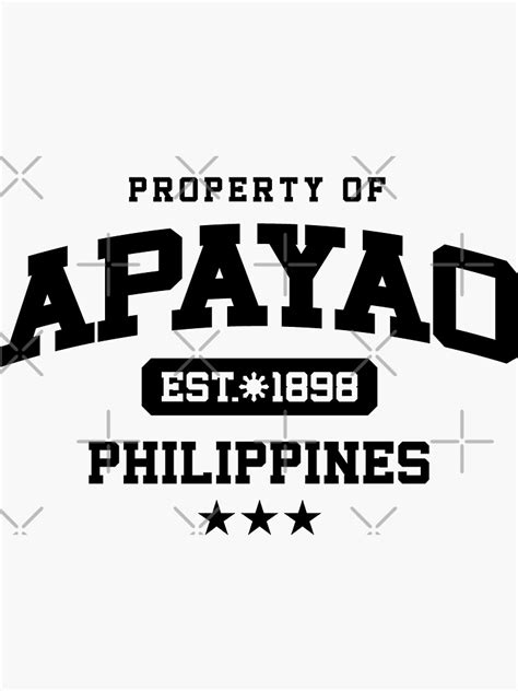 Apayao Varsity Style Property Of Philippines Shirt Sticker For