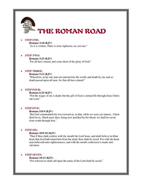 Printable Romans Road To Salvation Kjv