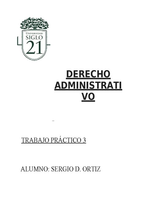 Tp Derecho Administrativo Derecho Administrati Vo Trabajo Pr Ctico