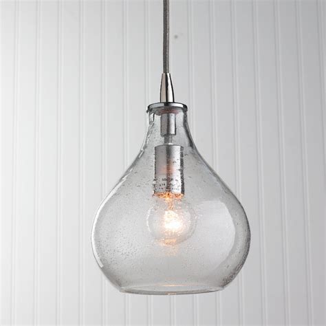 Teardrop Seeded Glass Pendant Clear Glass Globe Pendant Light Small Pendant Lights Glass