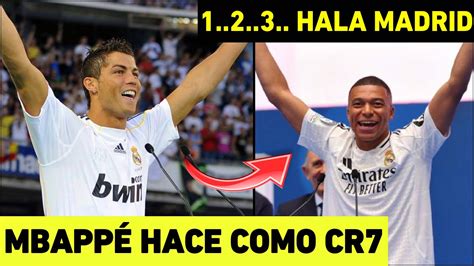 MBAPPÉ HOMENAJEA A CRISTIANO RONALDO EN SU PRESENTACION CON EL REAL