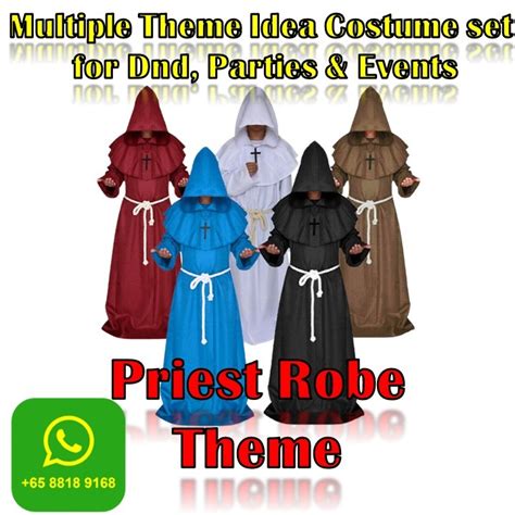 Priest Robe costume Theme, Men's Fashion, Tops & Sets, Sets ...