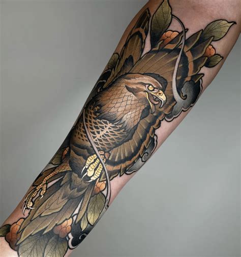peregrine falcon tattoo traditional