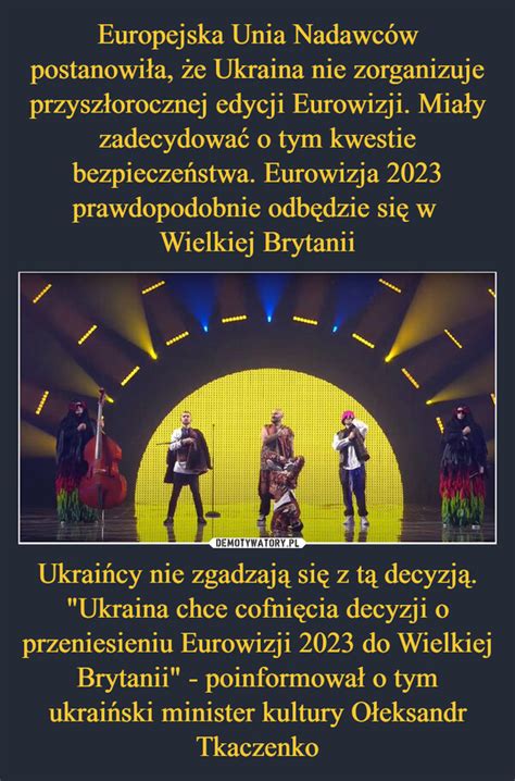 Europejska Unia Nadawców postanowiła że Ukraina nie zorganizuje