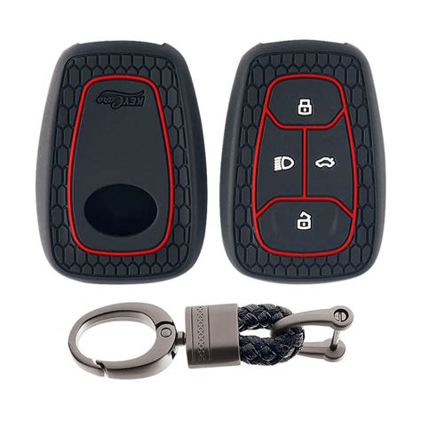 Keycare Silicone Key Cover And Keychain Fit For Tata Nexon Altroz