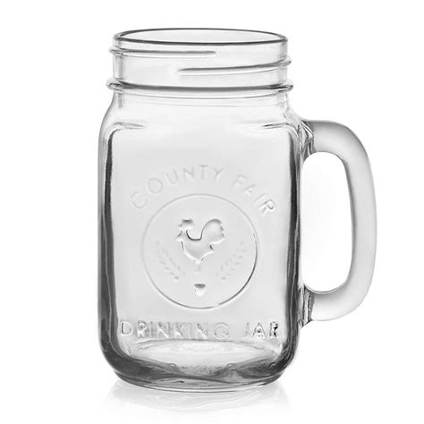 16oz 480ml Glass Mason Jar Drinking Mugs With Handle High Quality